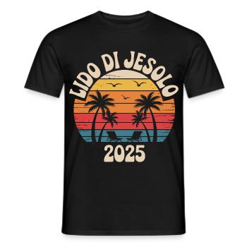Lido di Jesolo 2025 70 vintage - Men's T-Shirt - black - Front - AI Model Male 178 light (178cm)