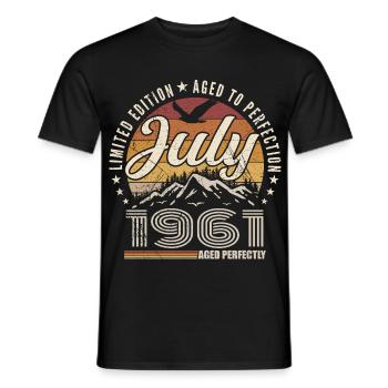 juillet 1961 Cadeau 64e Anniversaire juillet 1961 - T-shirt homme - noir - Devant - AI Model Male 178 light (178cm)