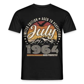 Juli 1964 Geschenk zum 61. Jahrestag Juli 1964 - Männer T-Shirt - Schwarz - Vorne - AI Model Male 178 light (178cm)