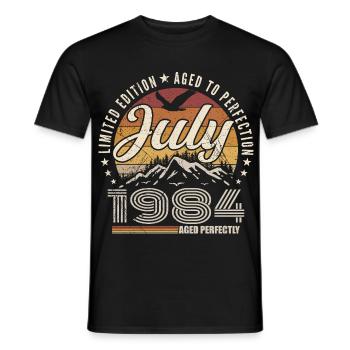 Juli 1984 Geschenk zum 41. Jahrestag Juli 1984 - Männer T-Shirt - Schwarz - Vorne - AI Model Male 178 light (178cm)