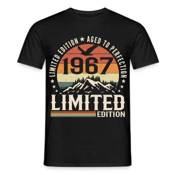 Cadeau Anniversaire 1967 - Vintage 1967 Rétro 1967 - T-shirt homme - noir - Devant - AI Model Male 178 light (178cm)