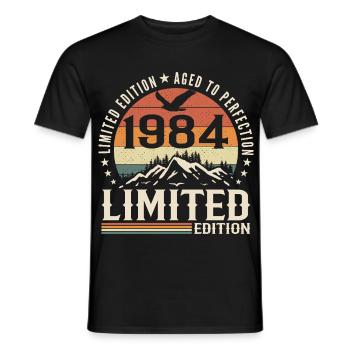 Cadeau Anniversaire 1984 - Vintage 1984 Rétro 1984 - T-shirt homme - noir - Devant - AI Model Male 178 light (178cm)