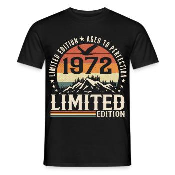 Cadeau Anniversaire 1972 - Vintage 1972 Rétro 1972 - T-shirt homme - noir - Devant - AI Model Male 178 light (178cm)