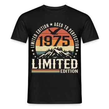 Cadeau Anniversaire 1975 - Vintage 1975 Rétro 1975 - T-shirt homme - noir - Devant - AI Model Male 178 light (178cm)