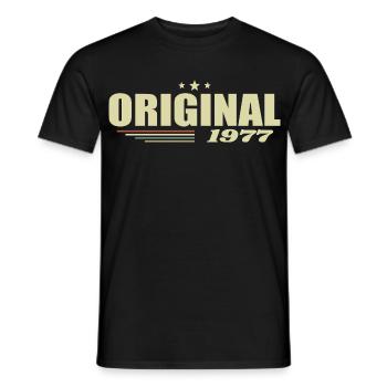 48. Geburtstag 48 Jahre Original 1977 - Männer T-Shirt - Schwarz - Vorne - AI Model Male 178 light (178cm)