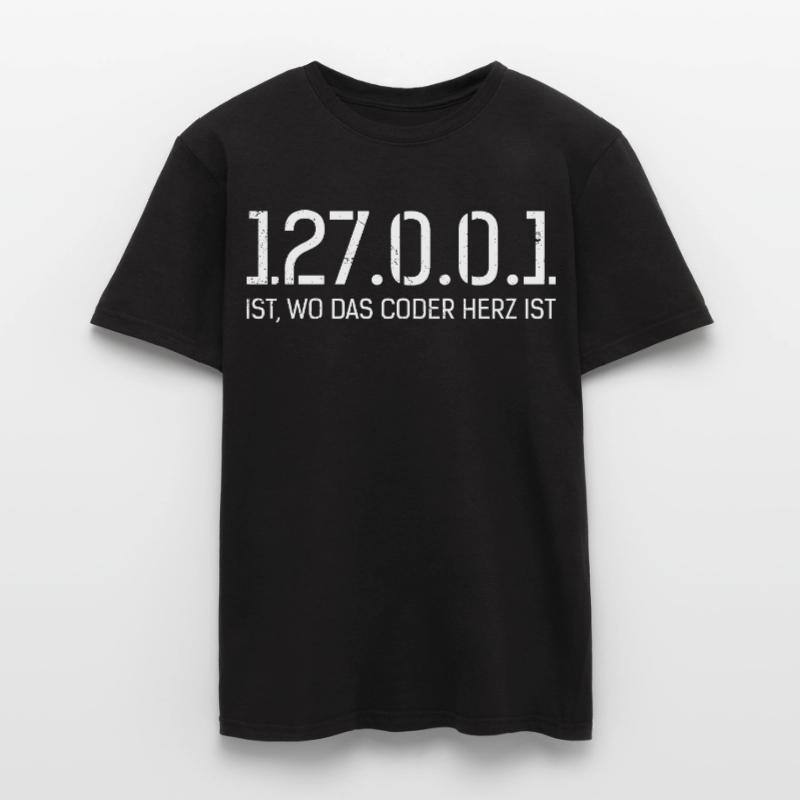 Science Coder 127.0.0.1 IST. WO CODER HERZ IST Männer T-Shirt