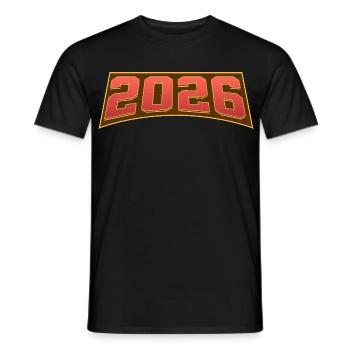2026 - Männer T-Shirt - Schwarz - Vorne - AI Model Male 178 light (178cm)