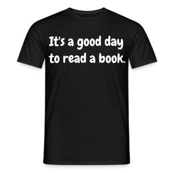 C’est une bonne journée pour lire un livre - T-shirt homme - noir - Devant - AI Model Male 178 light (178cm)