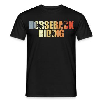 Vintage Reiten - Männer T-Shirt - Schwarz - Vorne - AI Model Male 178 light (178cm)