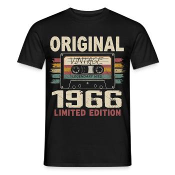 1966 cadeau anniversaire 1966 vintage 1966 rétro - T-shirt homme - noir - Devant - AI Model Male 178 light (178cm)