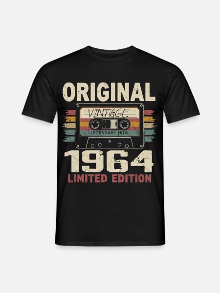 1964 Geburtstagsgeschenk 1964 Jahrgang 1964 Retro - Männer T-Shirt - Schwarz