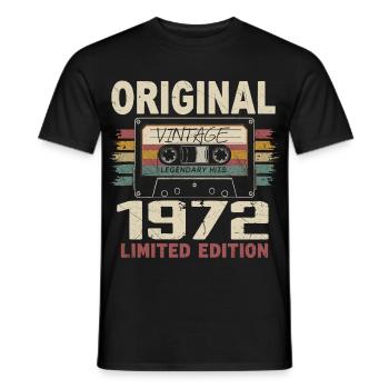 1972 cadeau anniversaire 1972 vintage 1972 rétro - T-shirt homme - noir - Devant - AI Model Male 178 light (178cm)