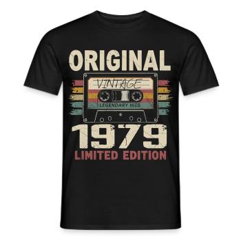 1979 Birthday Gift 1979 Vintage 1979 Retro - Men's T-Shirt - black - Front - AI Model Male 178 light (178cm)