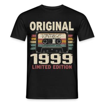 1999 cadeau anniversaire 1999 vintage 1999 rétro - T-shirt homme - noir - Devant - AI Model Male 178 light (178cm)