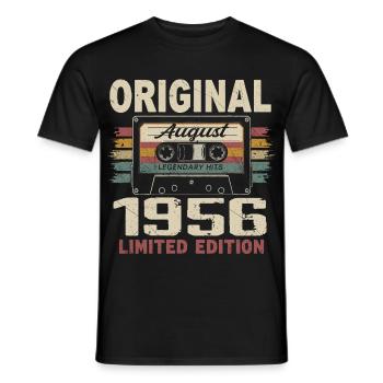 August 1956 August 1956 Gift August 1956 August 1956 - Men's T-Shirt - black - Front - AI Model Male 178 light (178cm)