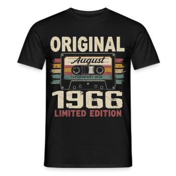 Août 1966 August 1966 Cadeau Août 1966 August 1966 - T-shirt homme - noir - Devant - AI Model Male 178 light (178cm)