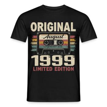 August 1999 August 1999 Gift August 1999 August 1999 - Men's T-Shirt - black - Front - AI Model Male 178 light (178cm)