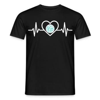 Volleyball Herz – Volleyball-Leidenschaft - Männer T-Shirt - Schwarz - Vorne - AI Model Male 178 light (178cm)