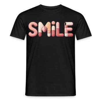 Design de sourire créatif patchwork pour une femme positive - T-shirt homme - noir - Devant - AI Model Male 178 light (178cm)