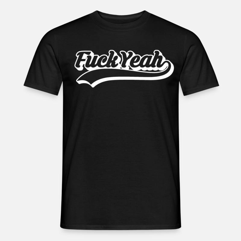 Retro Style 'Fuck Yeah' Script - Men’s T-shirt - black