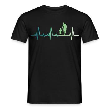 Père et fils battement de coeur cadeau papa fils - T-shirt homme - noir - Devant - AI Model Male 178 light (178cm)