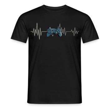 T-shirt Gamer avec manette de jeu - T-shirt homme - noir - Devant - AI Model Male 178 light (178cm)