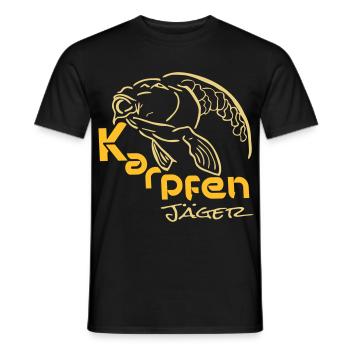 Karpfenjäger - Männer T-Shirt - Schwarz - Vorne - AI Model Male 178 light (178cm)
