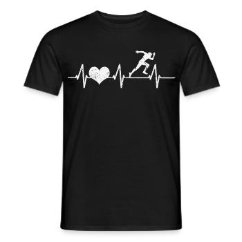 Runners Athletes Running Sports Heartbeat Gift - Men's T-Shirt - black - Front - AI Model Male 178 light (178cm)