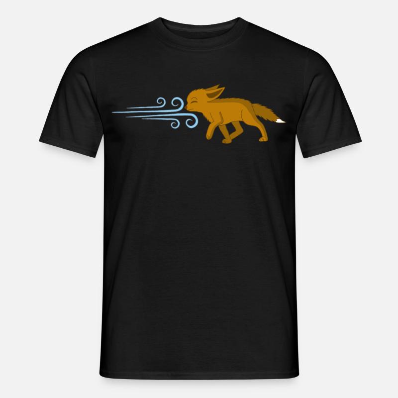 Der Fuchs und der Wind - Männer T-Shirt - Schwarz