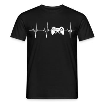 Herzschlag Controller Grafik - Männer T-Shirt - Schwarz - Vorne - AI Model Male 178 light (178cm)