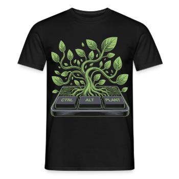 ctrl alt plant garden design - Men's T-Shirt - black - Front - AI Model Male 178 light (178cm)