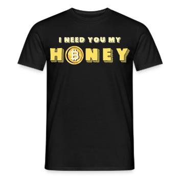 Honig und Bitcoin Design - Männer T-Shirt - Schwarz - Vorne - AI Model Male 178 light (178cm)