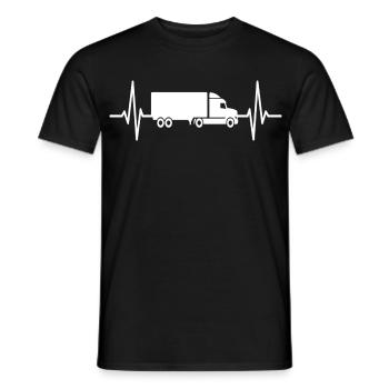 Truck Heartbeat Truck Driver Truck - Men's T-Shirt - black - Front - AI Model Male 178 light (178cm)