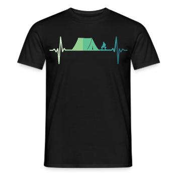 camping tente battement de coeur tente de camping - T-shirt homme - noir - Devant - AI Model Male 178 light (178cm)