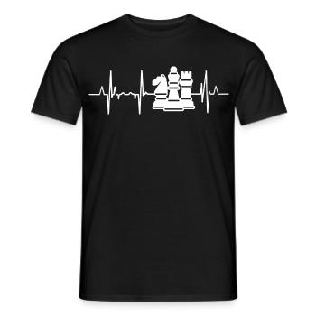 Schach Herzklopfen - Männer T-Shirt - Schwarz - Vorne - AI Model Male 178 light (178cm)