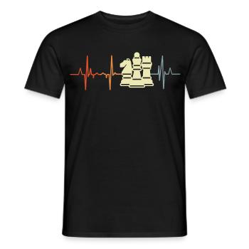Schachfiguren Kardiogramm - Männer T-Shirt - Schwarz - Vorne - AI Model Male 178 light (178cm)