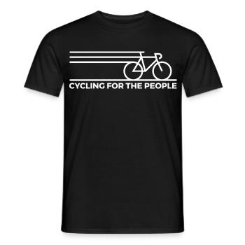 Conception artistique dynamique de ligne de vélo - T-shirt homme - noir - Devant - AI Model Male 178 light (178cm)