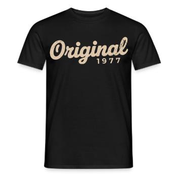 Geburtstagsgeschenk 1977 | Geboren 1977 - Männer T-Shirt - Schwarz - Vorne - AI Model Male 178 light (178cm)