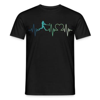 Baseball Battement de coeur de Joueur De Baseball - T-shirt homme - noir - Devant - AI Model Male 178 light (178cm)
