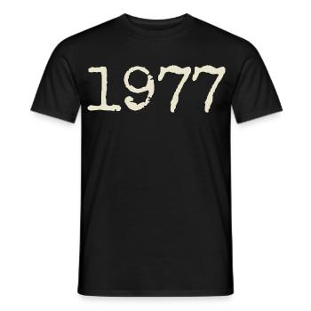 1977 Birthday Gift - Awesome since 1977 - Men's T-Shirt - black - Front - AI Model Male 178 light (178cm)