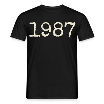 1987 Birthday Gift - Awesome since 1987 - Men's T-Shirt - black - Front - AI Model Male 178 light (178cm)
