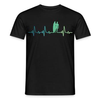 surf battement de coeur cadeau surfeur - T-shirt homme - noir - Devant - AI Model Male 178 light (178cm)