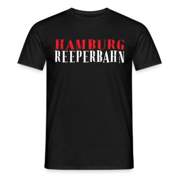 Hamburg Reeperbahn Schriftzug - Männer T-Shirt - Schwarz - Vorne - AI Model Male 178 light (178cm)