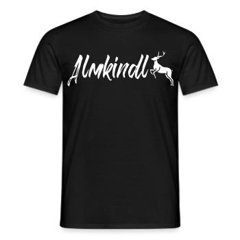 Almkindl - Almkindl Schriftzug - Männer T-Shirt - Schwarz - Vorne - AI Model Male 178 light (178cm)