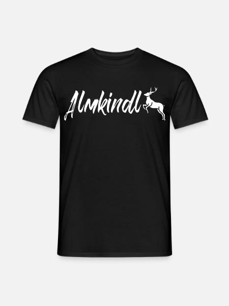 Almkindl - Almkindl Schriftzug - Männer T-Shirt - Schwarz
