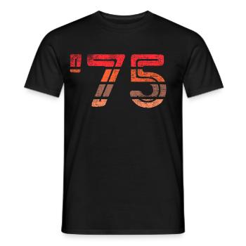 '75 - 1975 - T-shirt homme - noir - Devant - AI Model Male 178 light (178cm)