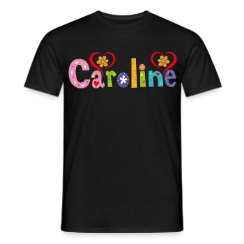 Personalisierter Caroline-Name - Männer T-Shirt - Schwarz - Vorne - AI Model Male 178 light (178cm)