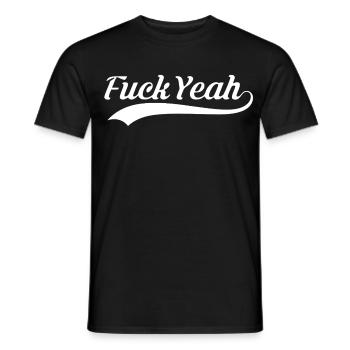 Fuck Yeah Vintage Script Logo - Men's T-Shirt - black - Front - AI Model Male 178 light (178cm)
