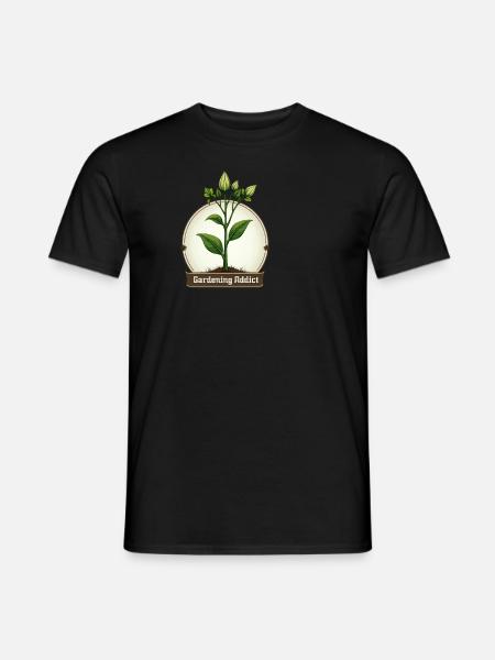 Gartensüchtiger Pflanze Emblem - Männer T-Shirt - Schwarz