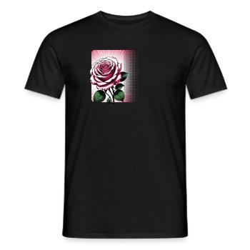 Radiating Rose Bloom - Men's T-Shirt - black - Front - AI Model Male 178 light (178cm)